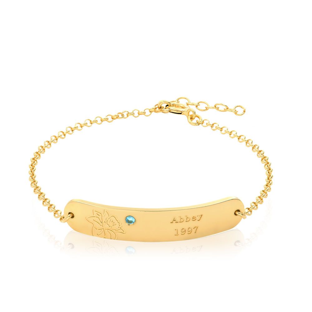Blossom birth flower bracelet with birthstone